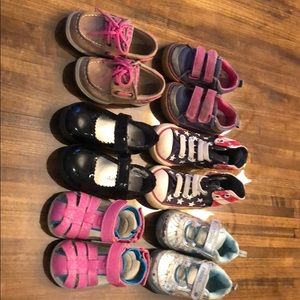 Toddler size 5 shoes. 6 pairs. Mix brands